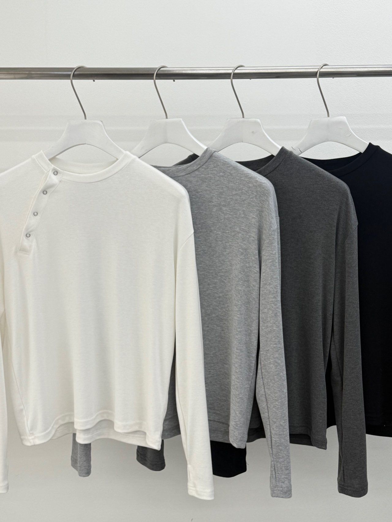 淨色半開胸長袖衫 WD-208T