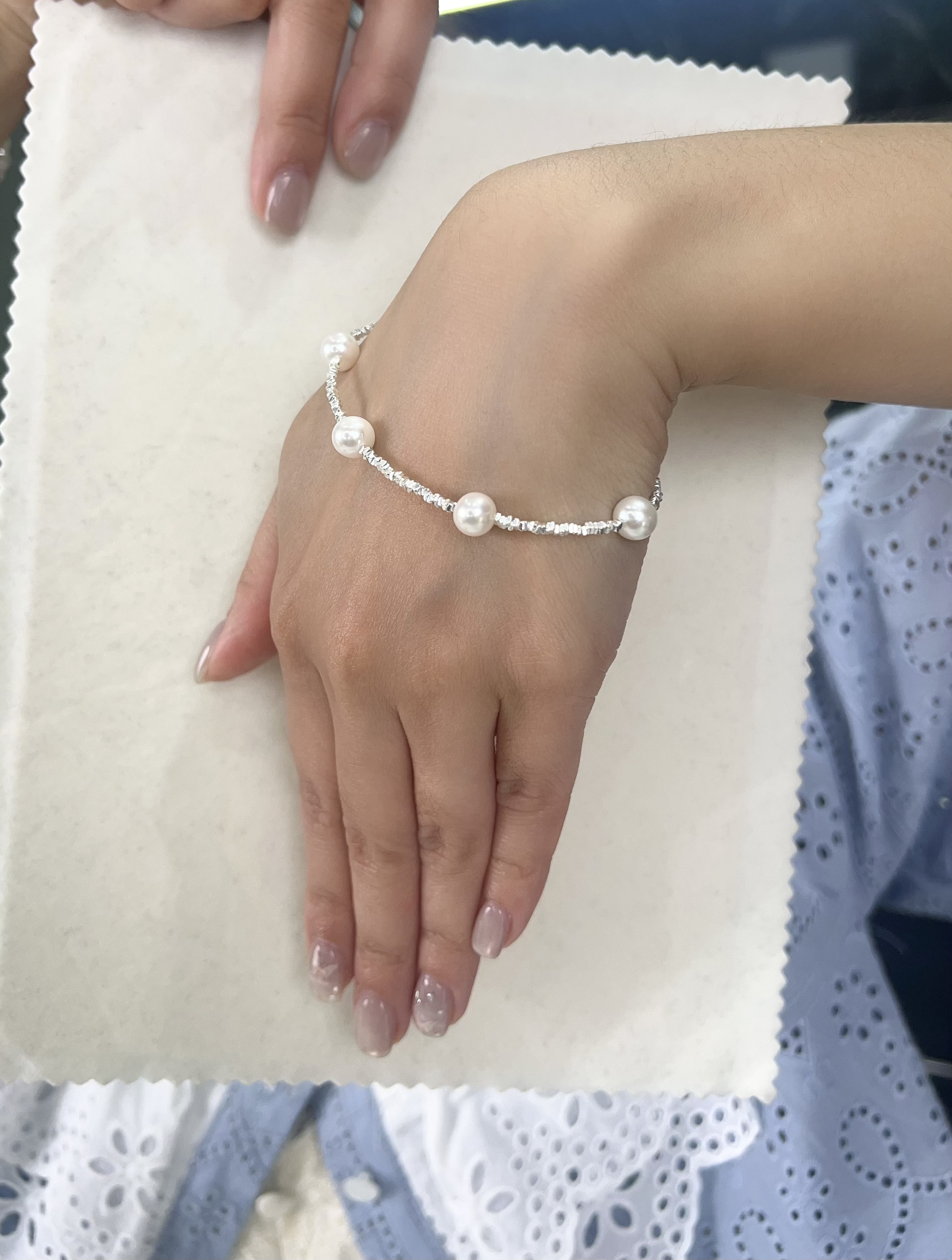 (限量13) E27 "碎銀子珍珠滿天星手鏈  (DSSS-D-037-399)" $388