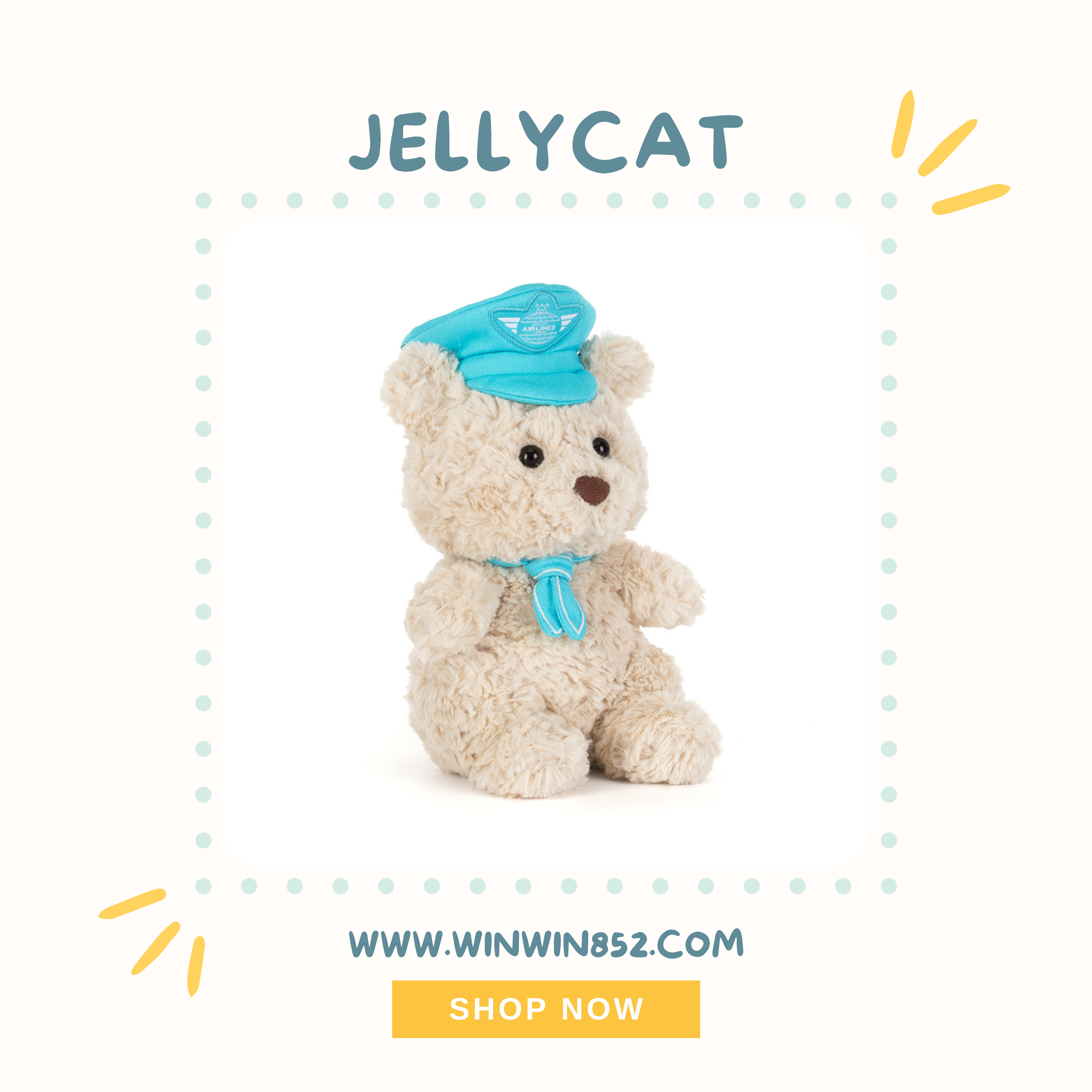 Harrods x Jellycat Bartholomew Bear Junior Pilot