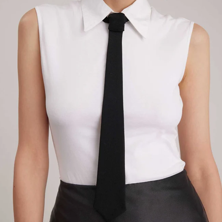 1AF0323-116 [ANNE FONTAINE] Alistair Necktie Black #H23A06003 (EU)