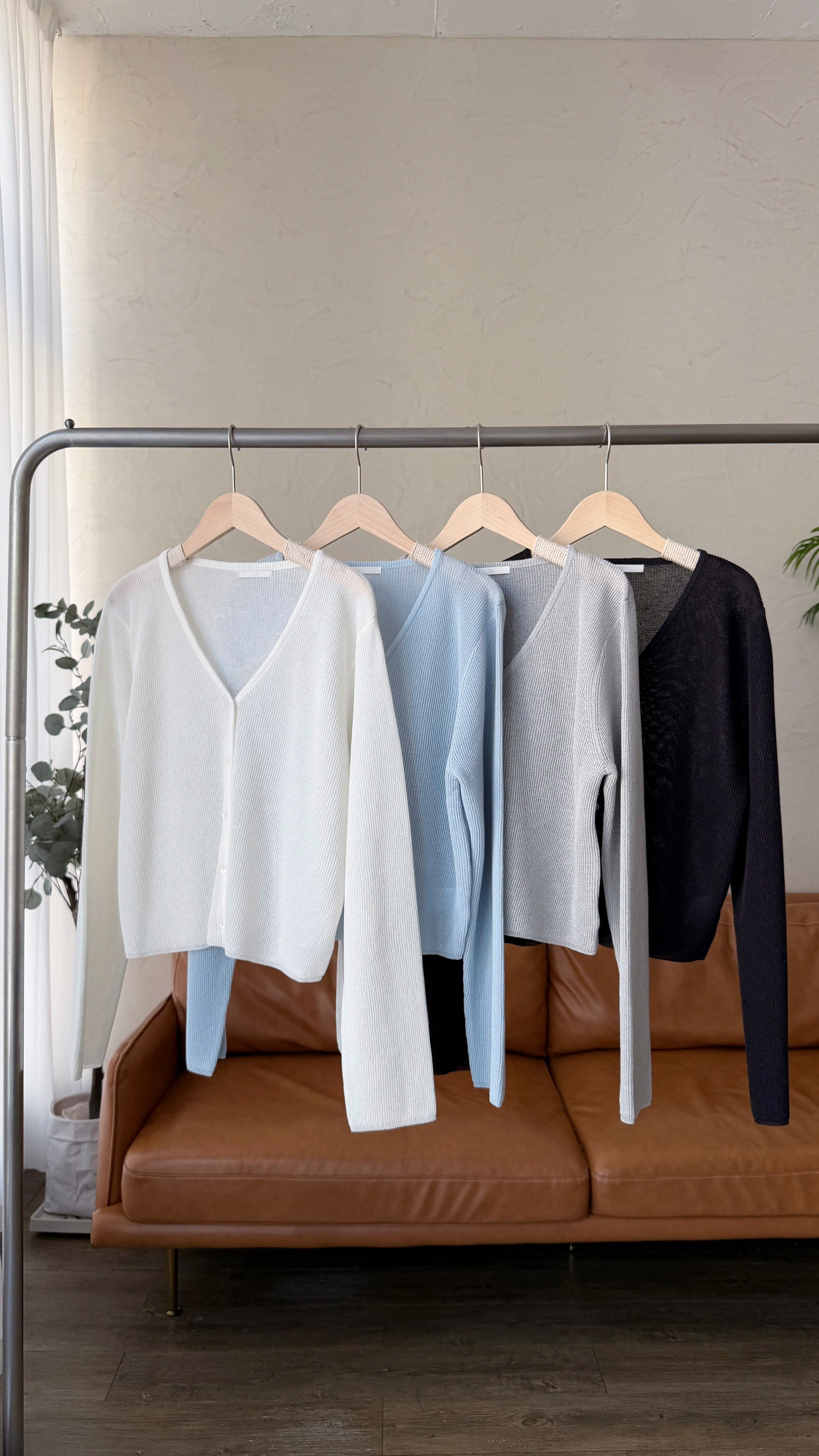 KR495 透薄暗直紋兩著外套TOP-4色