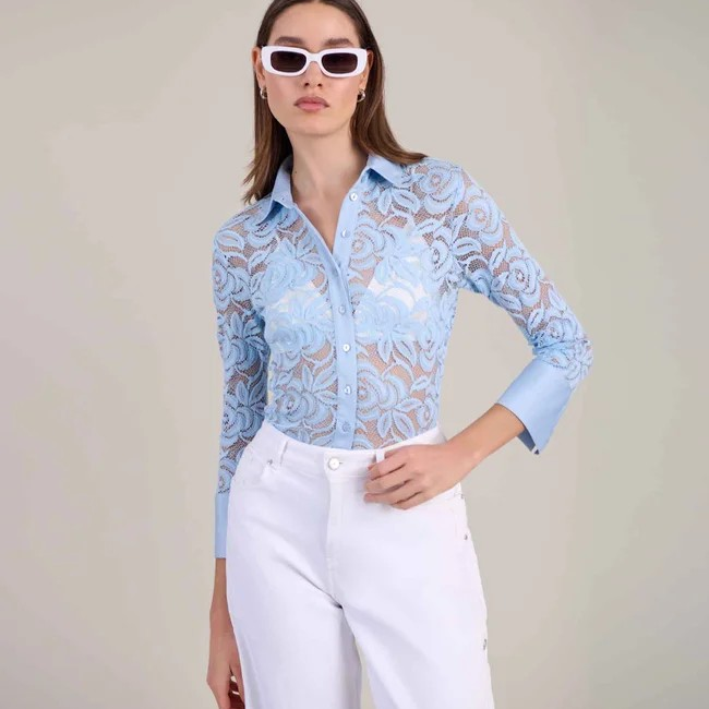 1AF0323-079 [ANNE FONTAINE] Nahia Shirt Blue #P22F138524 (EU)