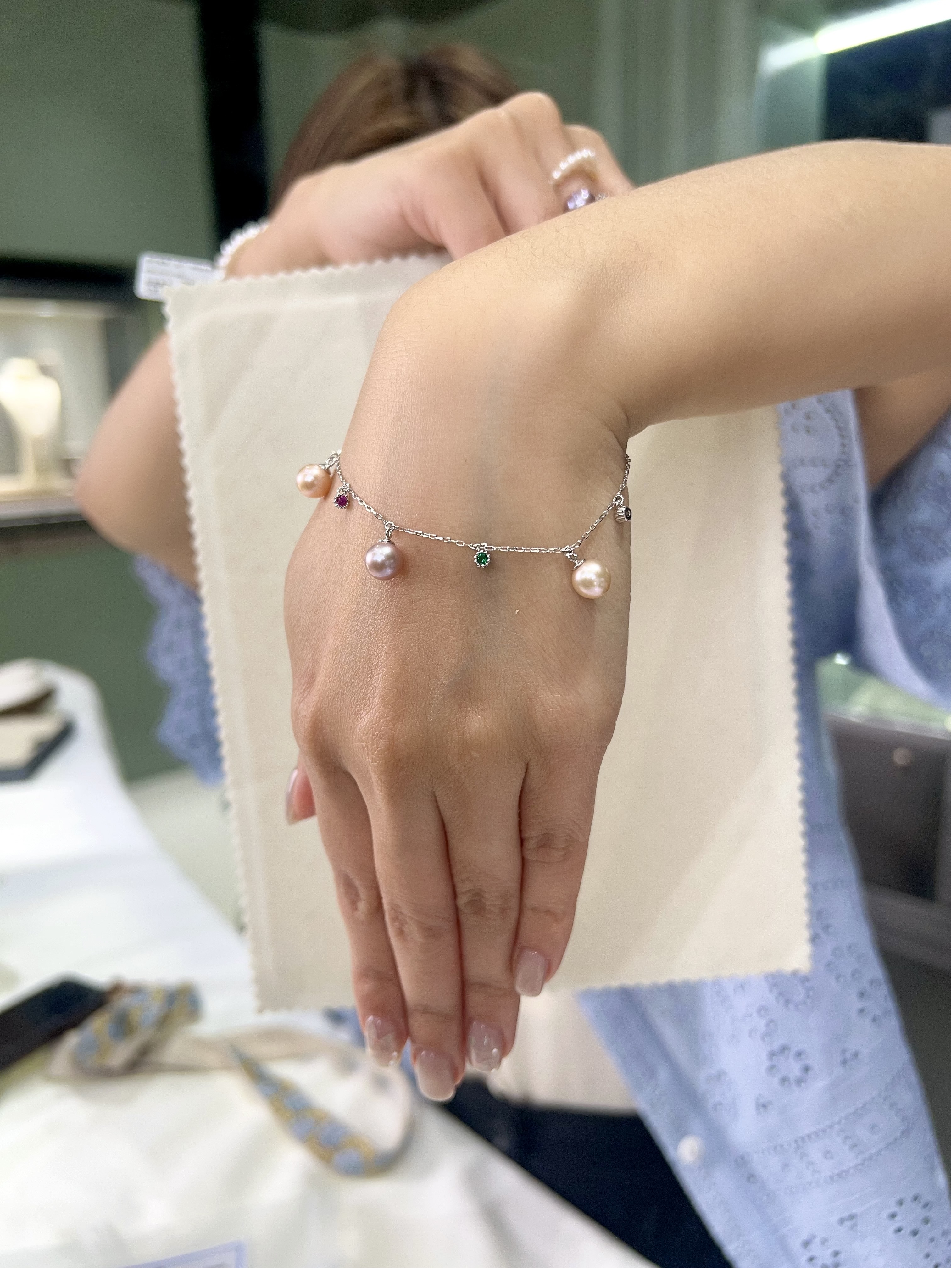 (限量11 ) E34 "彩色靈動七彩珍珠手鏈 （DSSS-D-048-299）" $278