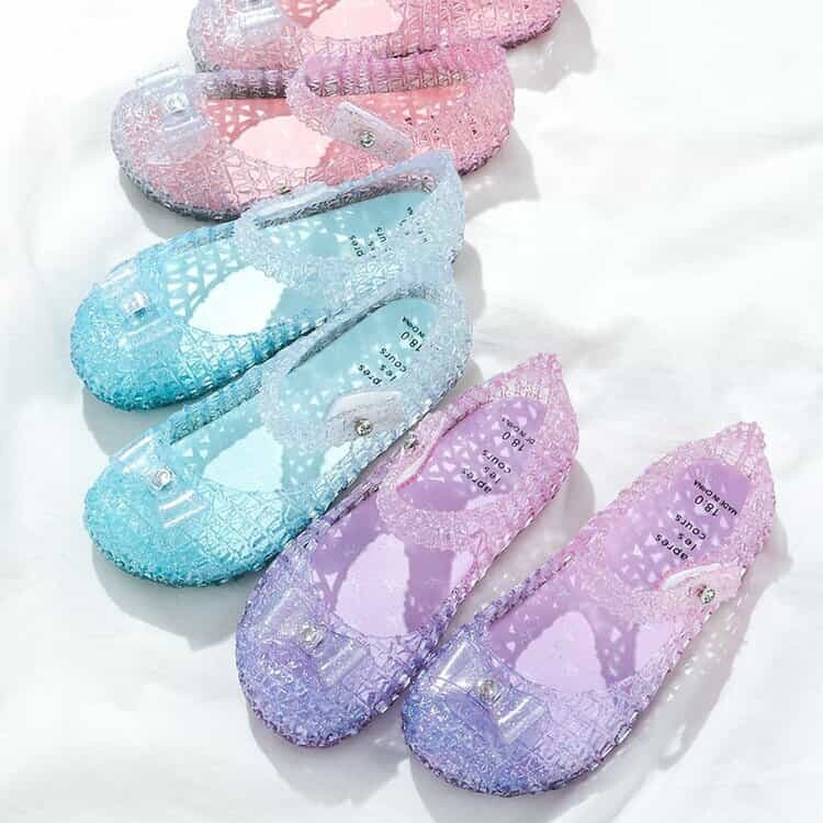 日本 14-19 蝴蝶結果凍涼鞋 3色