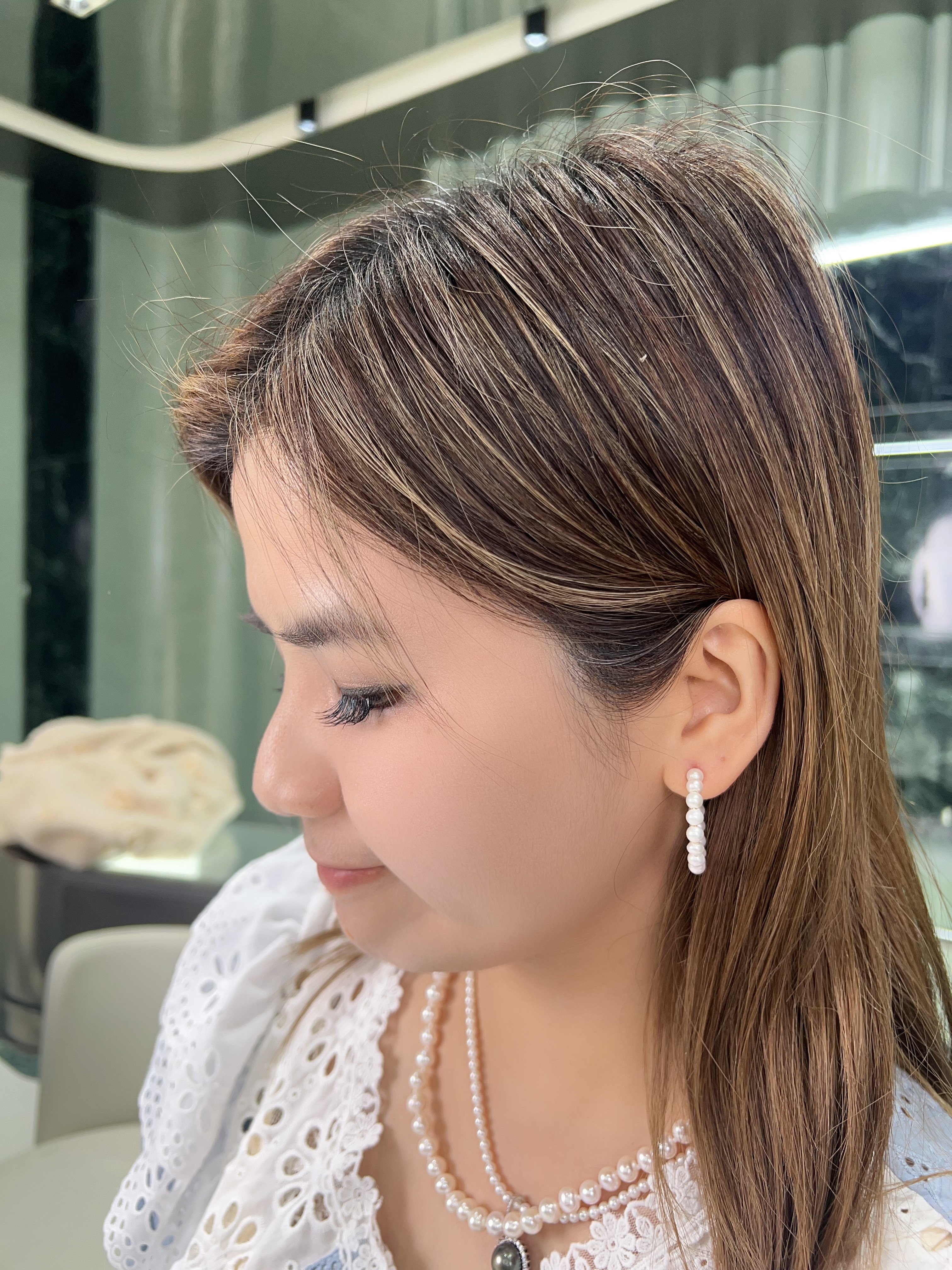 E56 "珍珠C型耳圈 （DSES029SH-339）" $298