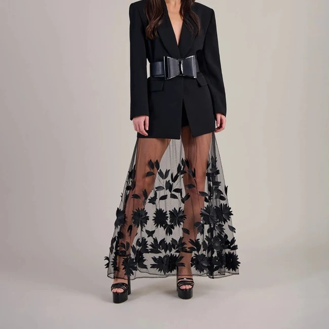 1AF0323-080 [ANNE FONTAINE] Enid Skirt Black #H17F36203 (EU)