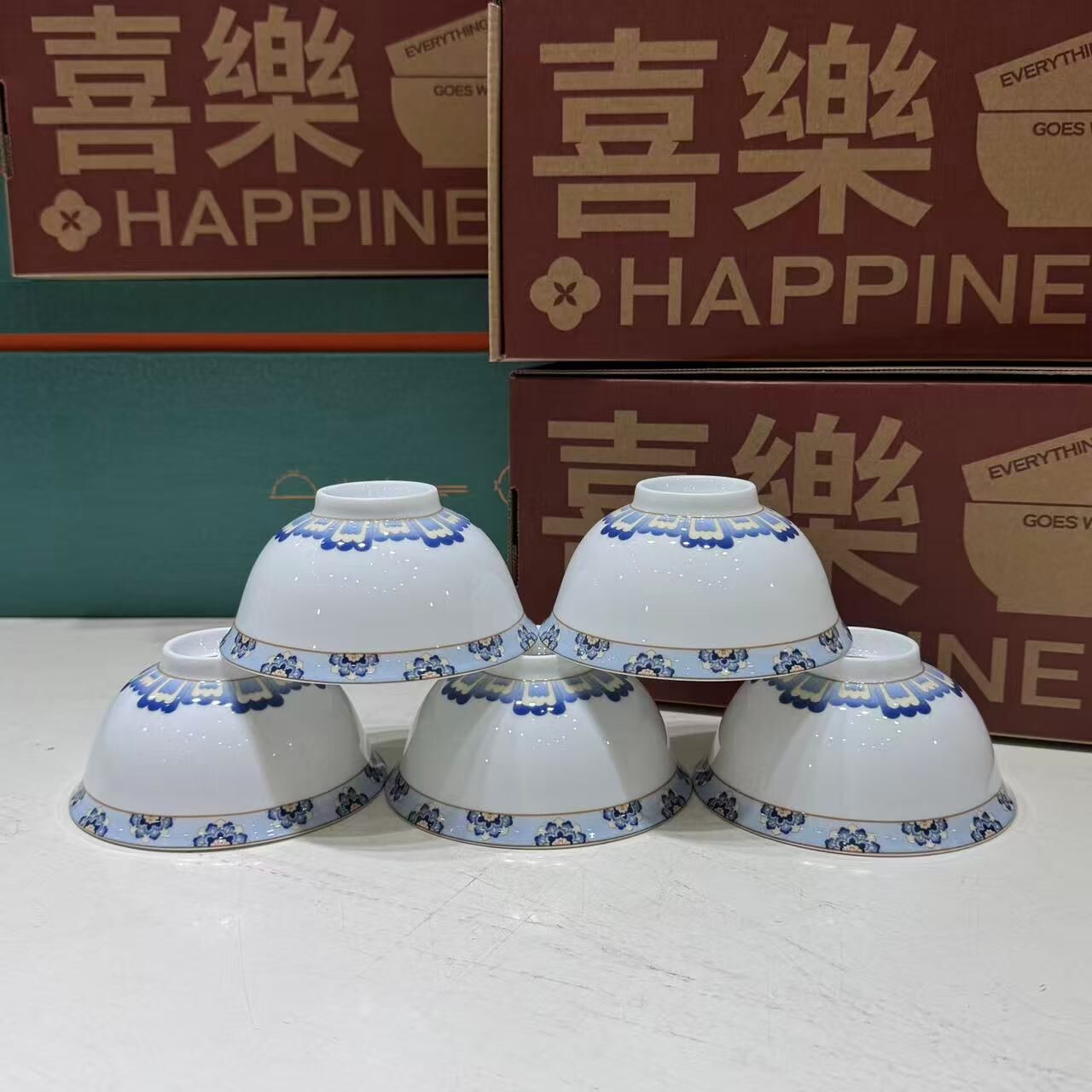 WY017 R15 雲間寶相 4.5寸碗 5個裝