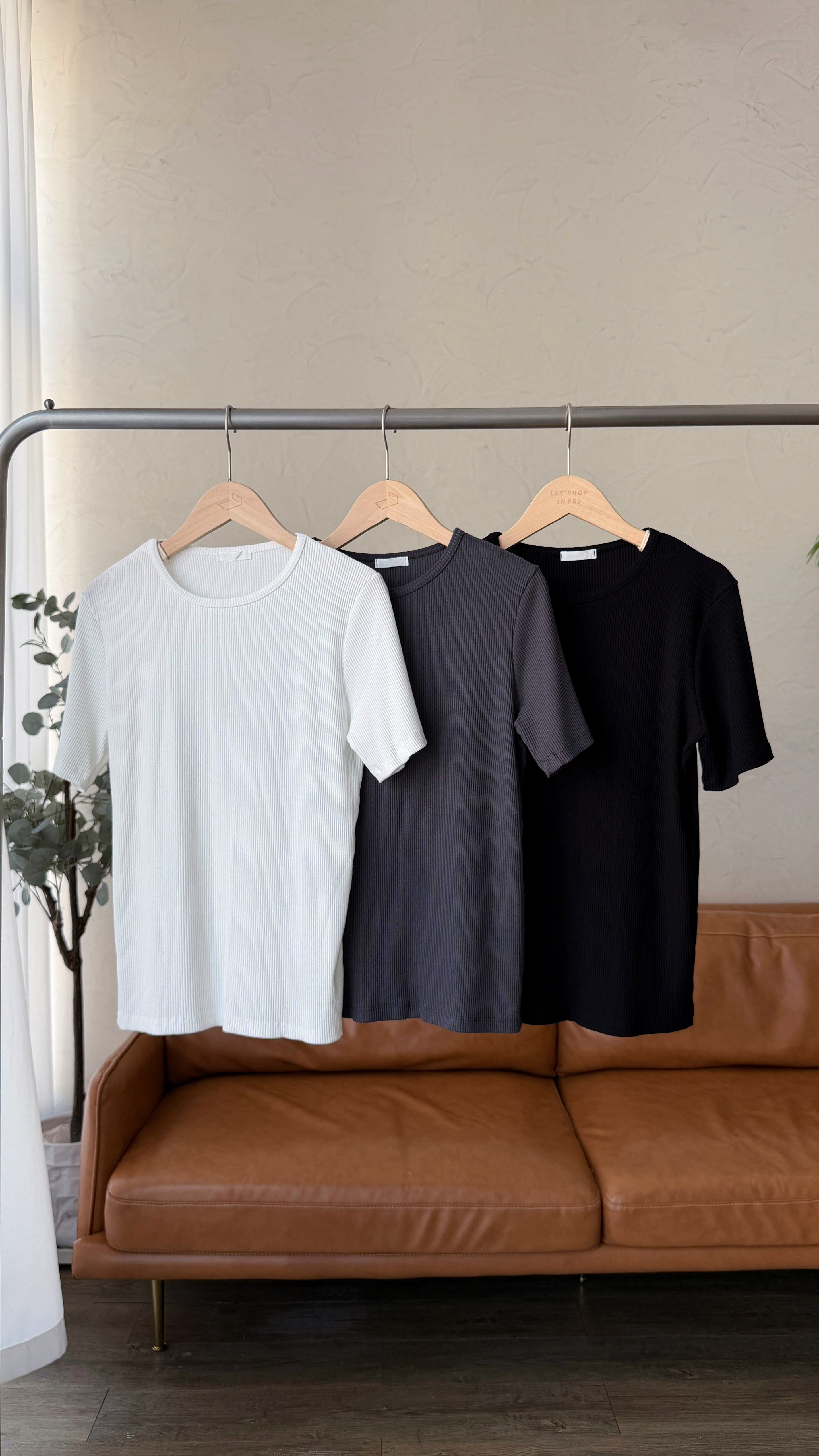 KR499 休閒彈性圓領百搭TEE-3色