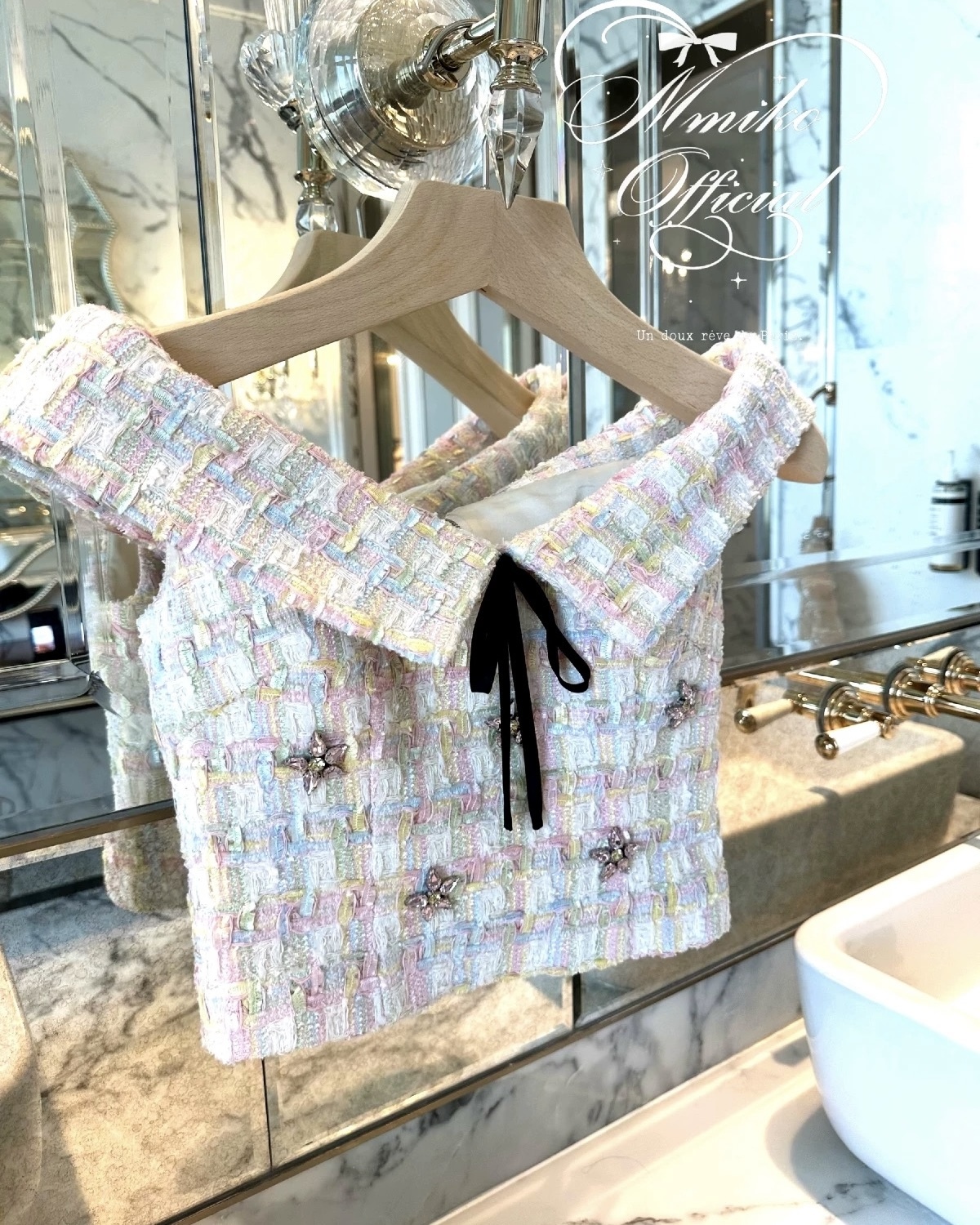 設計師家一字領馬卡龍色系小風短版上衣