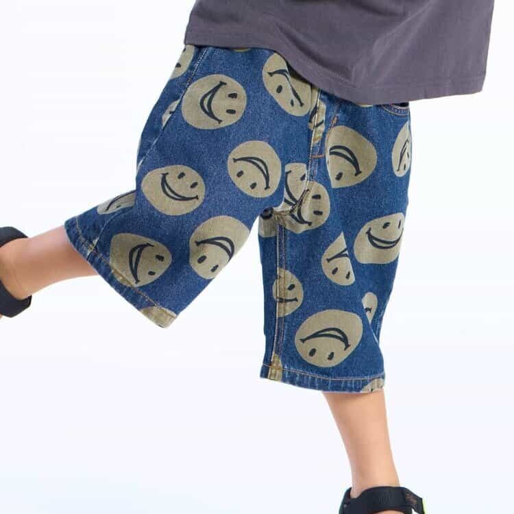 日本 90-140 街頭風格印花6分褲 3色