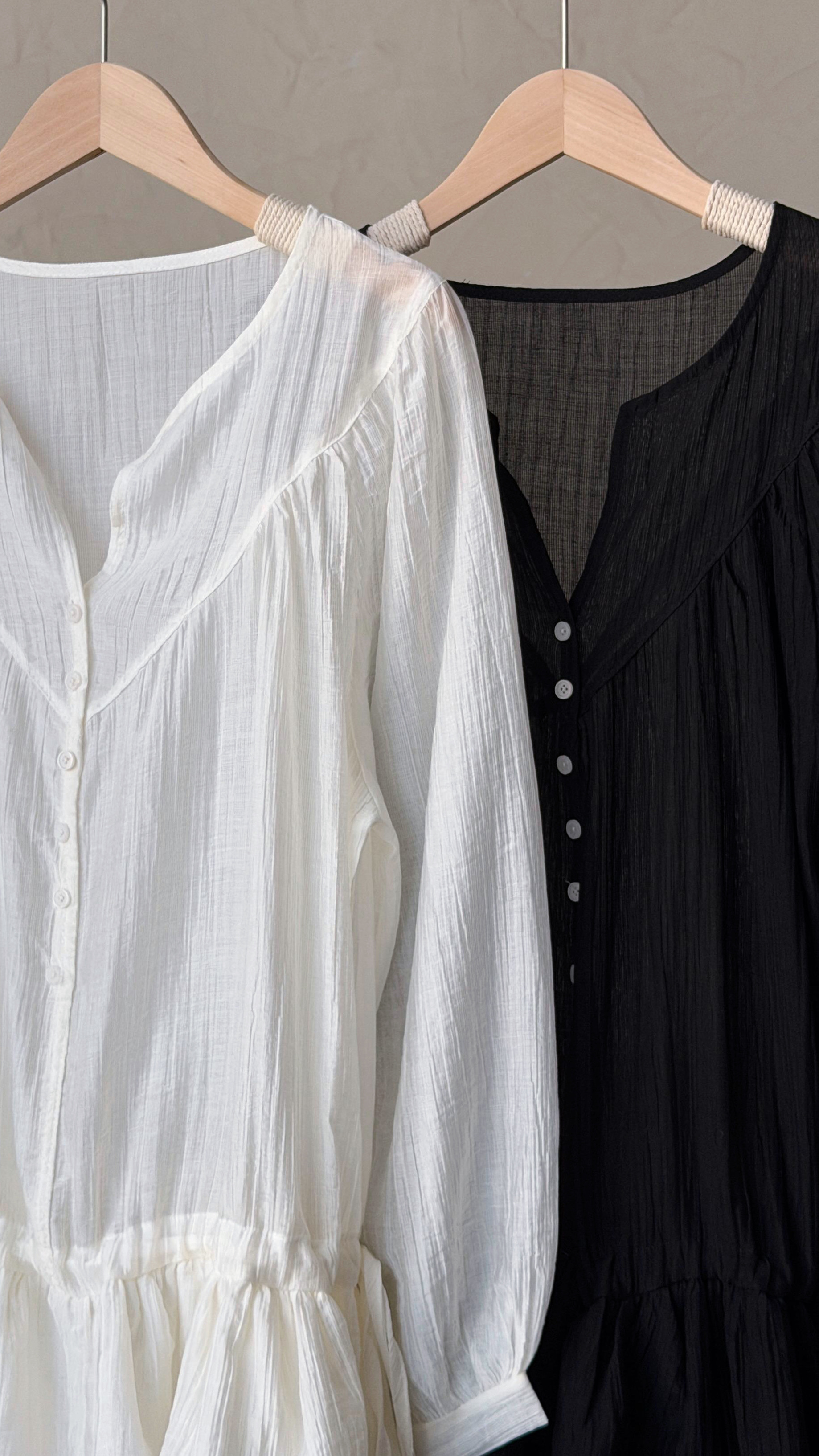 KR501 氣質薄薄樹紋束腰TOP-2色