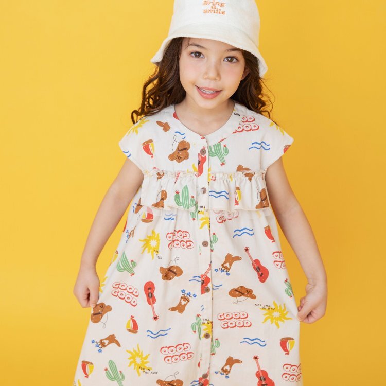 日本 90-140 主廚荷葉片飾洋裝 3色