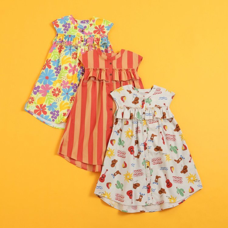 日本 90-140 主廚荷葉片飾洋裝 3色