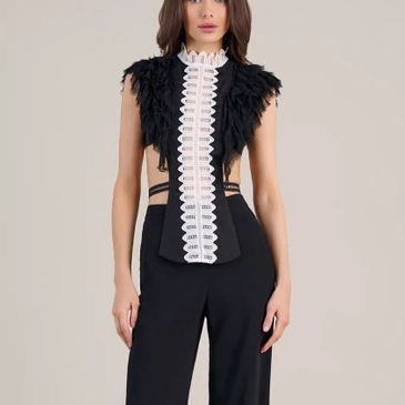 1AF0323-084 [ANNE FONTAINE] Evanne Shirtfront Black #H17A74100 (EU)