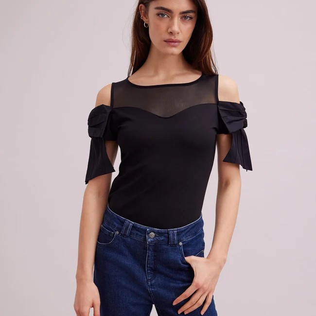 1AF0323-085 [ANNE FONTAINE] Virtyl Top Black #P20F15003 (EU)