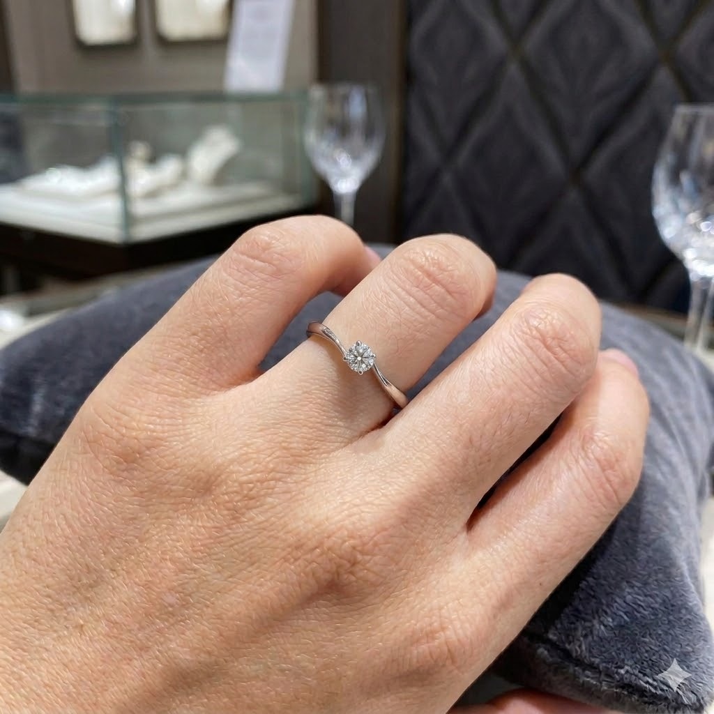 全新18K白金【單粒17份鑽石】戒指