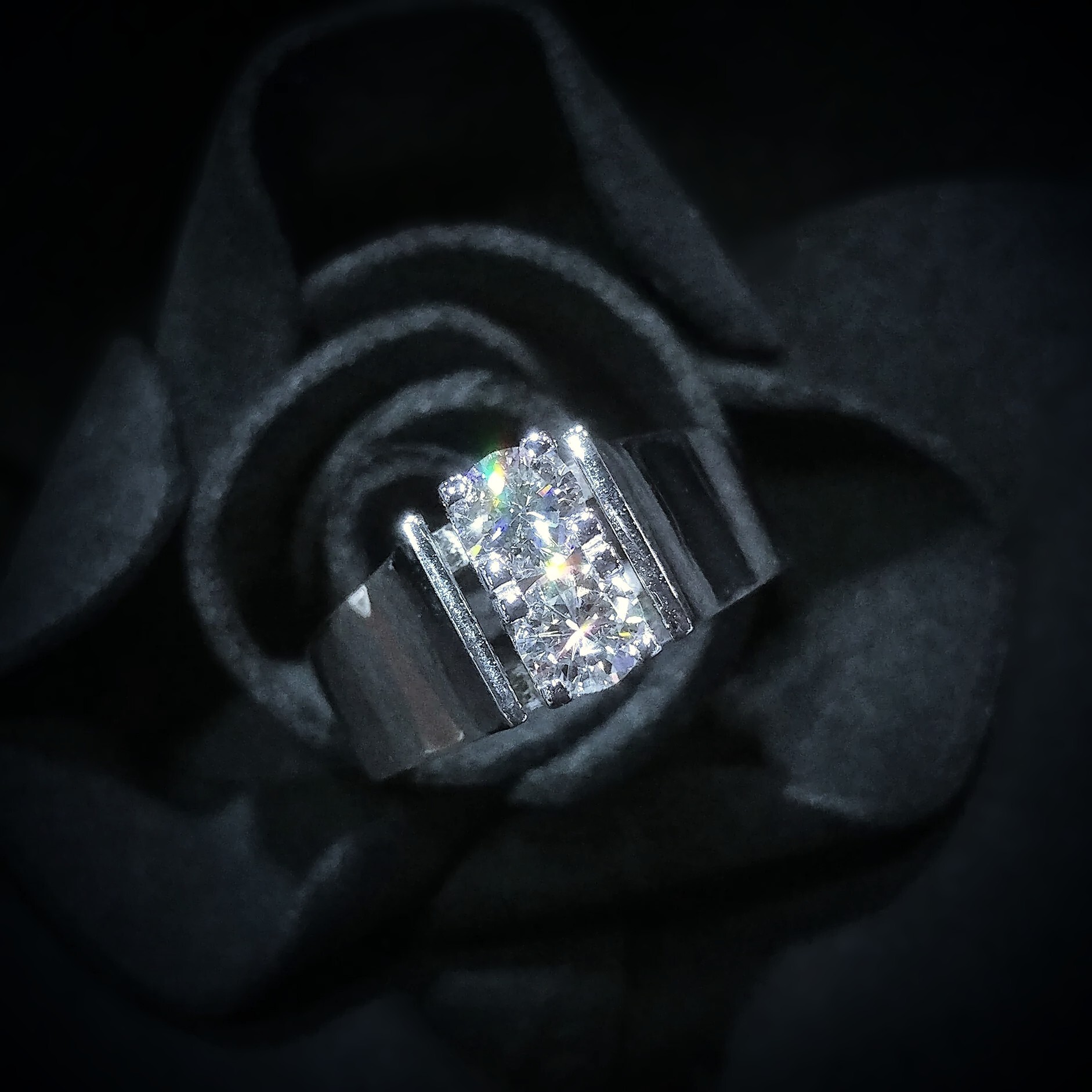 全新14K白金52份鑽石戒指