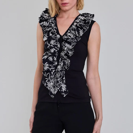 1AF0323-127 [ANNE FONTAINE] Orchidee Top Black #P26F00803 (EU)