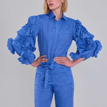 1AF0323-130 [ANNE FONTAINE] Tiziana Shirt Denim Blue #P26F124534 (EU)