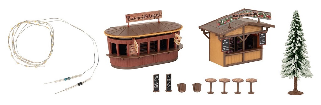 Faller 134006 HO規 聖誕市集攤位（附發光聖誕樹）