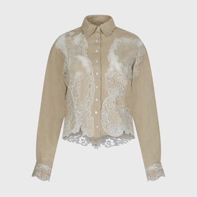 1AF0323-150 [ANNE FONTAINE] Eileen Shirt Sand #P25F370205 (EU)