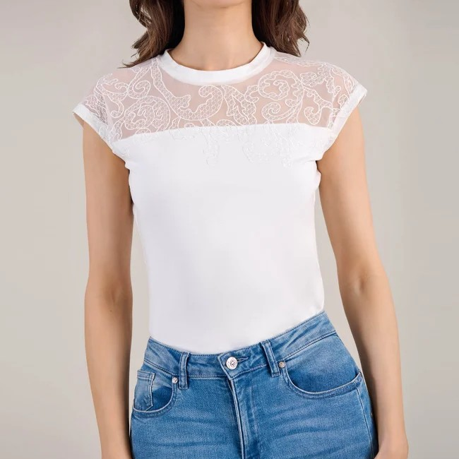 1AF0323-132 [ANNE FONTAINE] Arcalia Top White #P25F42501 (EU)