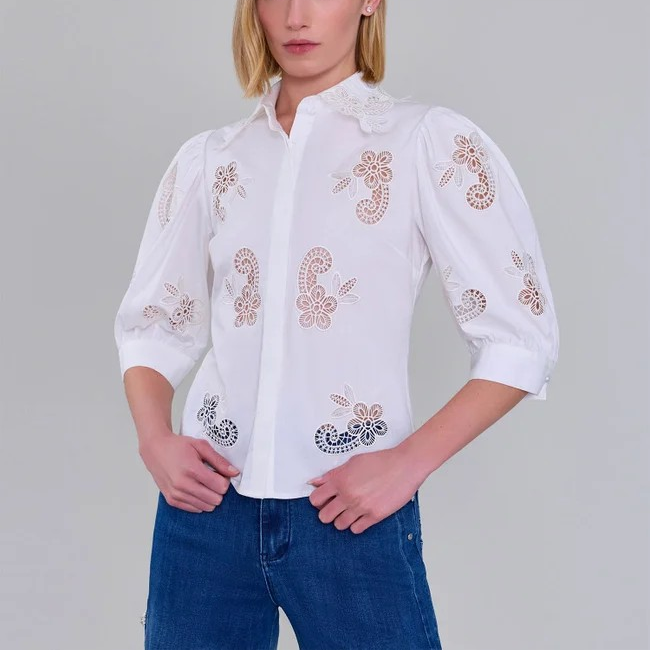 1AF0323-135 [ANNE FONTAINE] Keira Shirt White #P26F37801 (EU)