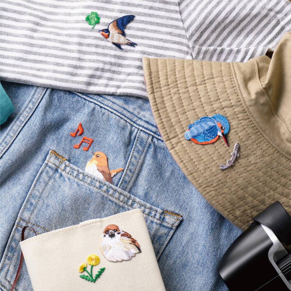 日本的野鳥 刺繡貼紙 燙貼 6款