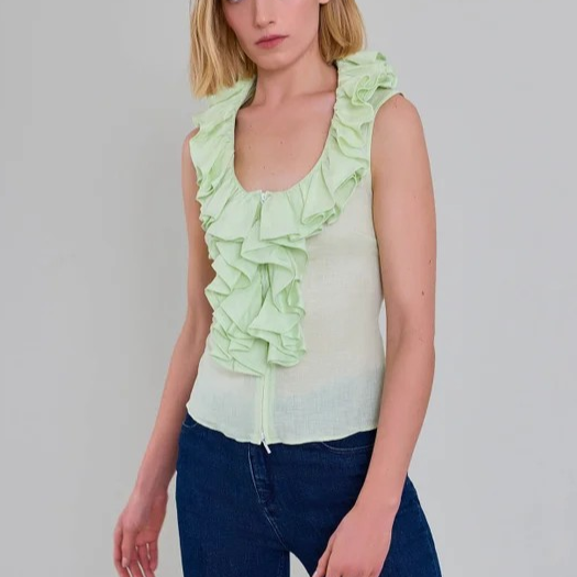 1AF0323-145 [ANNE FONTAINE] Isaure Shirt Green #P26F197818 (EU)