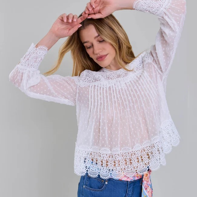 1AF0323-146 [ANNE FONTAINE] Mallaury Shirt White #P26F34901 (EU)