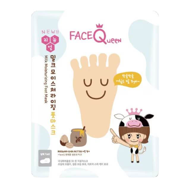 【Face Queen】蜂蜜牛奶滋潤護足膜 1入 (效期：2026.11)  牛奶
