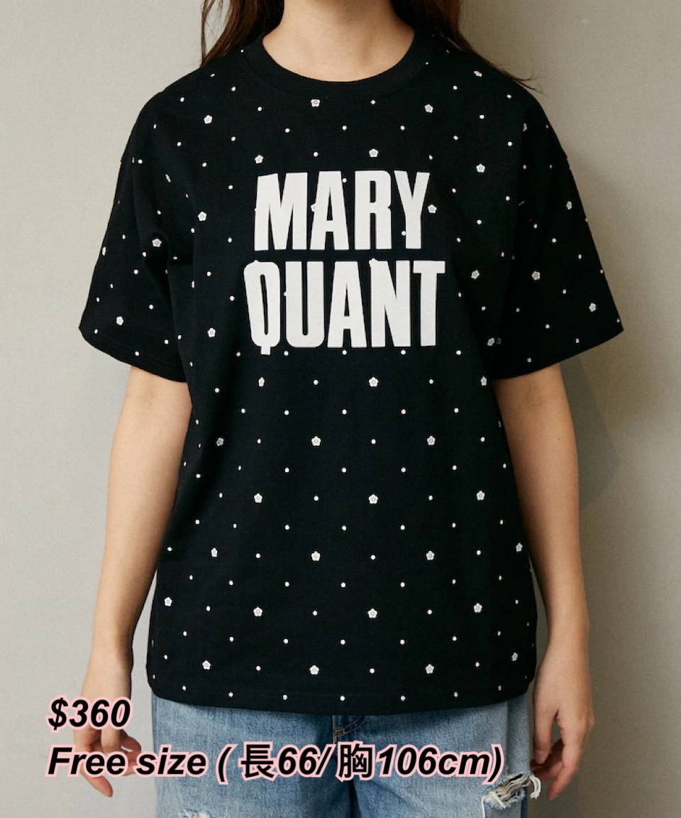260320 Mary Quant x 店舖限定 Mary quant 字logo 花花短䄂Tee / 2 色