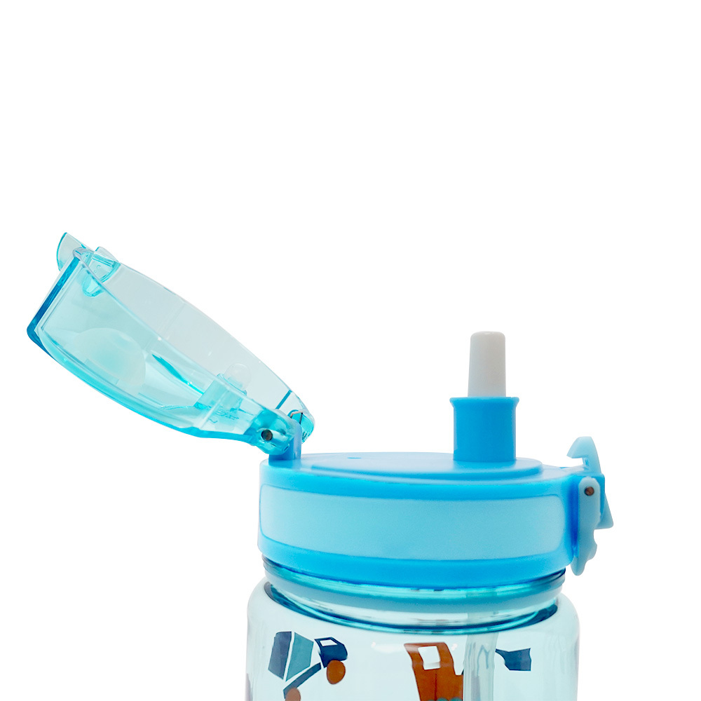 台灣製 Brille Brille 兒童吸管水壺｜600ml｜彈蓋設計＋可拆式吸管｜保羅的異想世界（藍）