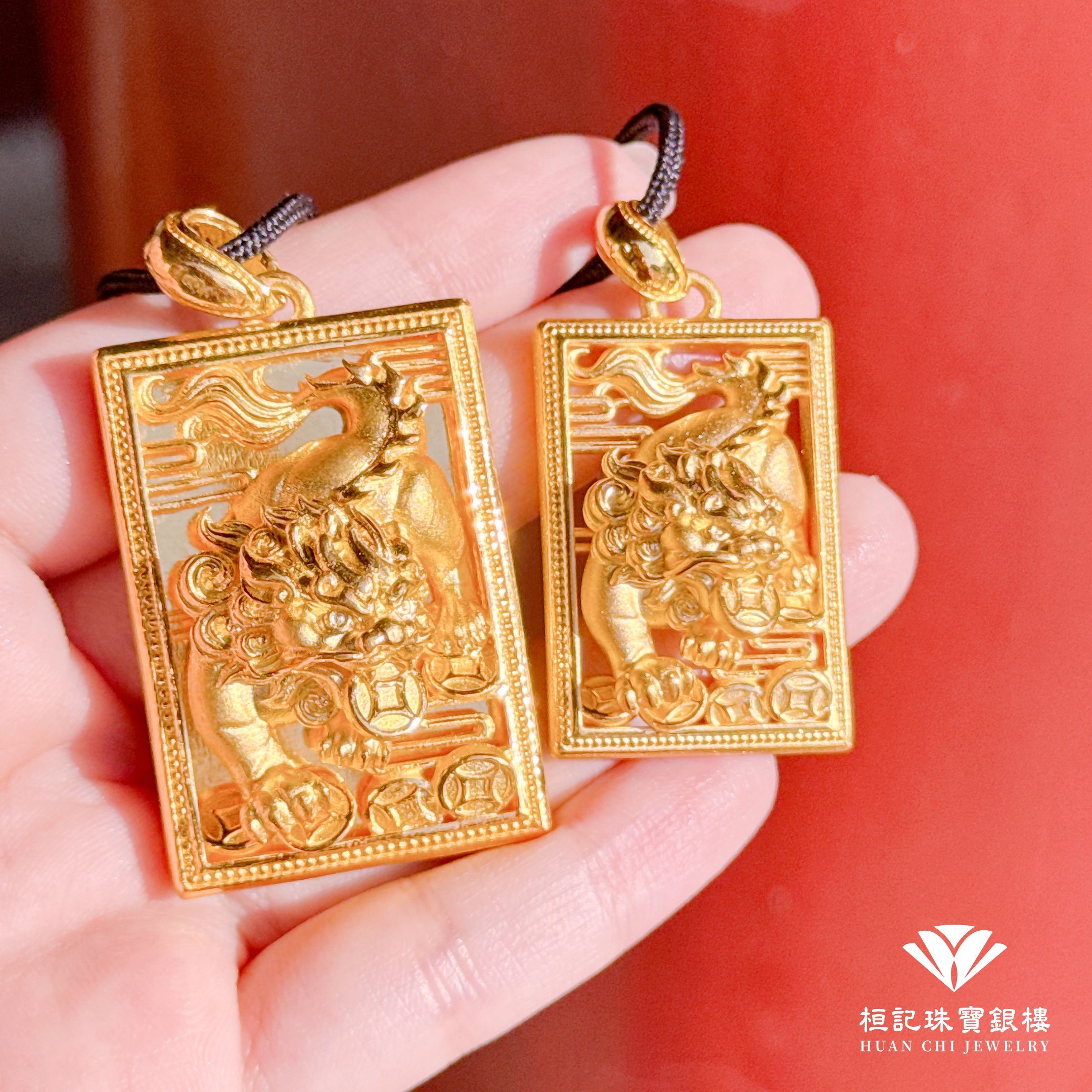 咬錢貔貅(方墜) 黃金墜子