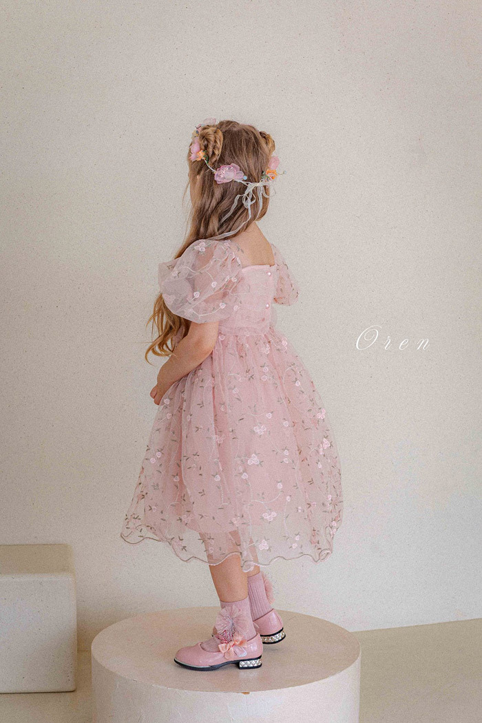 正韓夏oren 夏季夢幻花朵洋裝