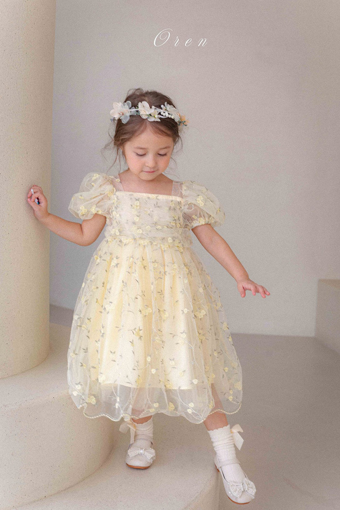 正韓夏oren 夏季夢幻花朵洋裝