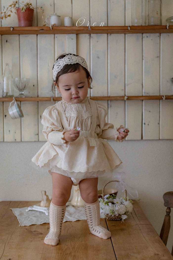 正韓夏oren 嫩嬰俏皮吊帶包屁裙