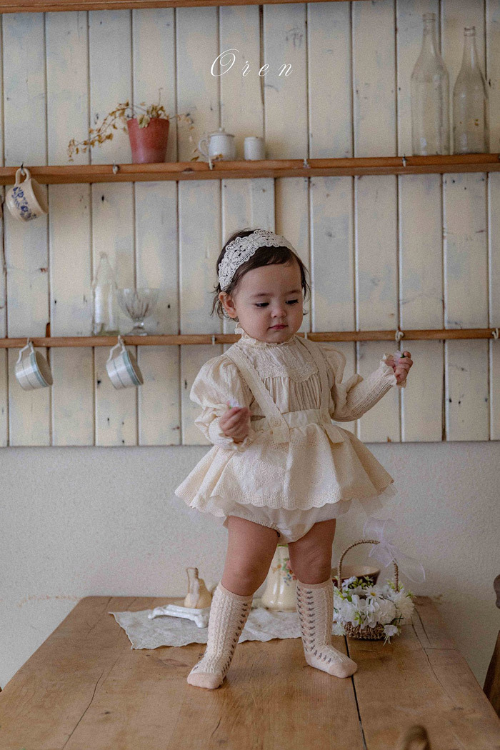 正韓夏oren 嫩嬰俏皮吊帶包屁裙