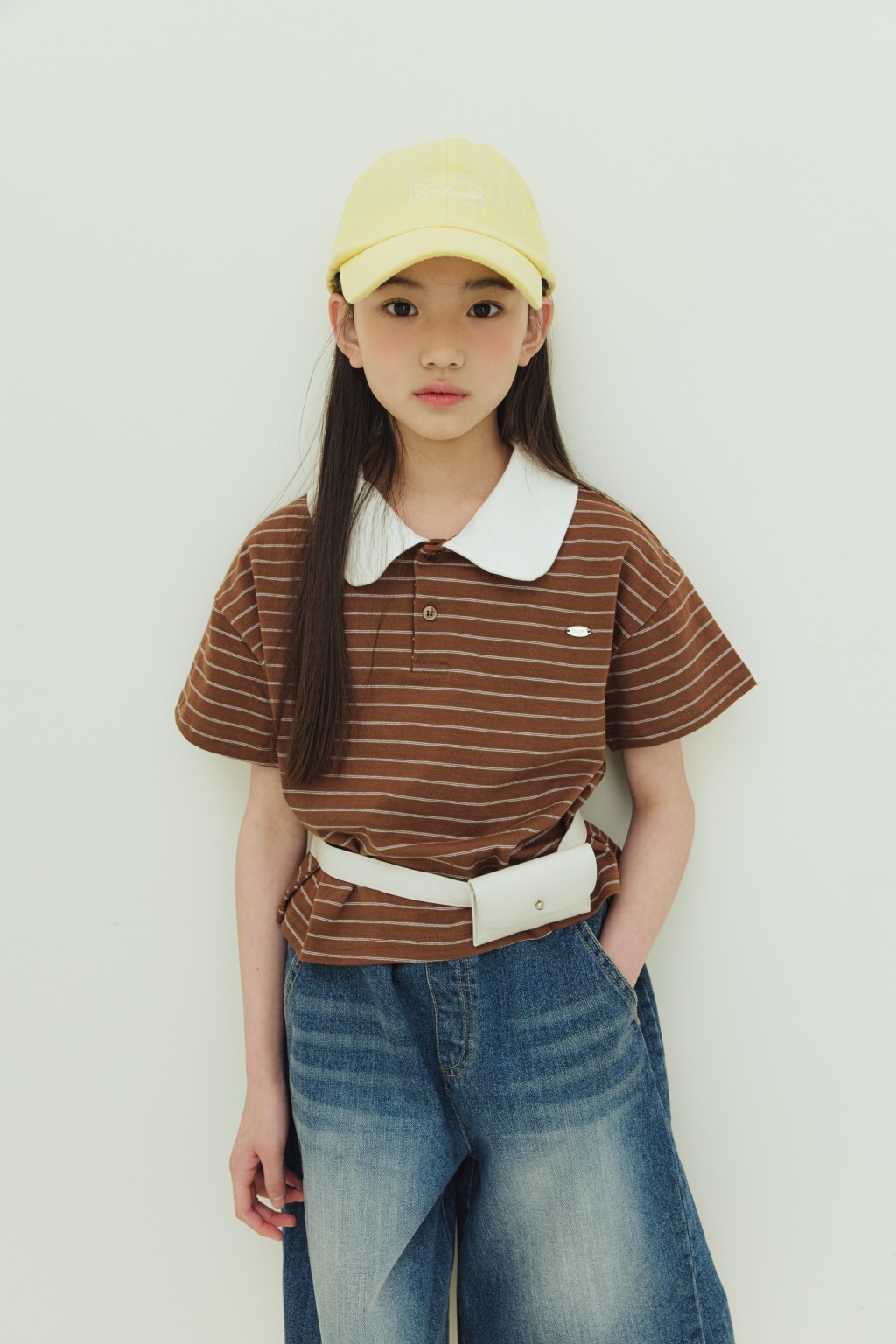 正韓夏SM2 條紋領子上衣