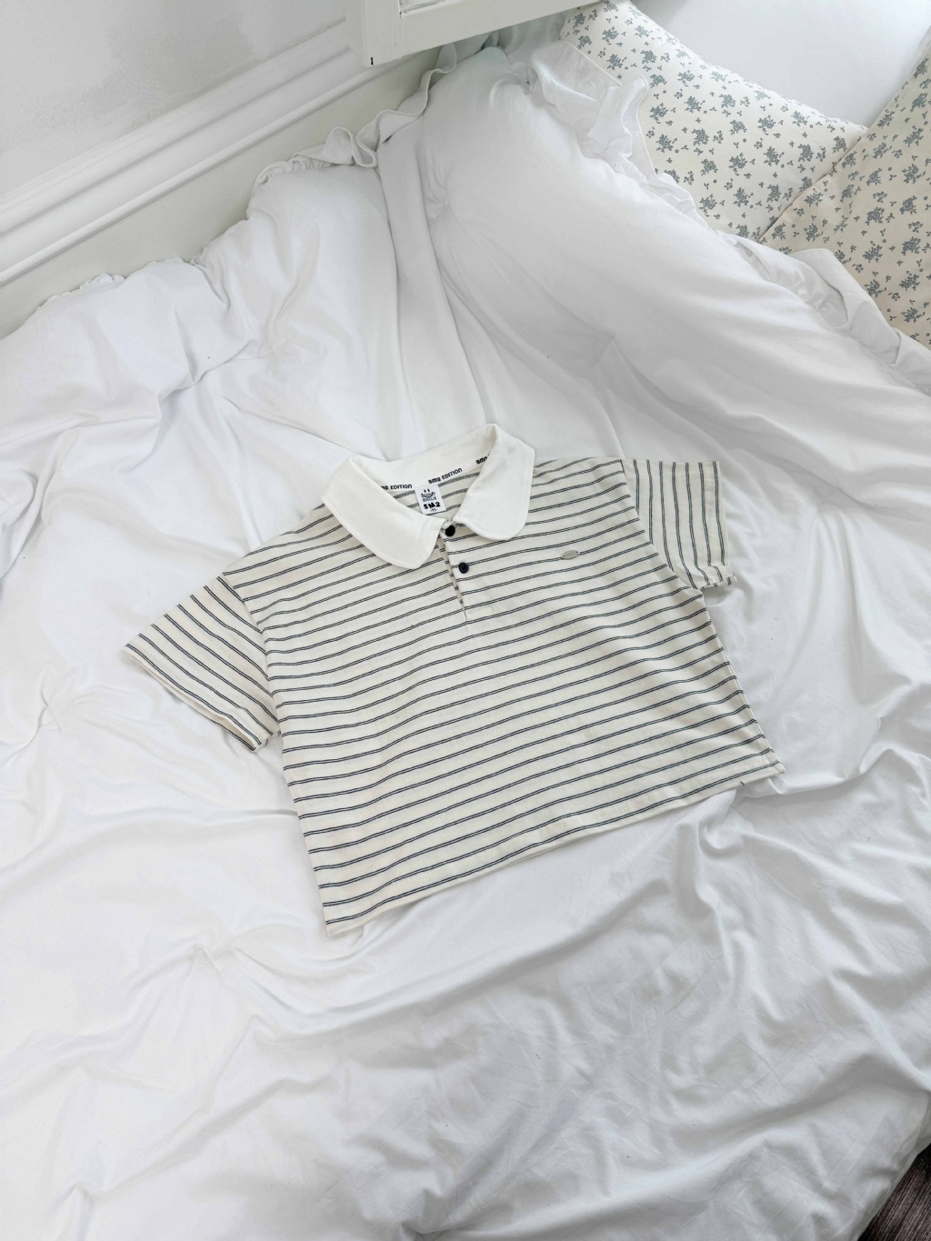 正韓夏SM2 條紋領子上衣