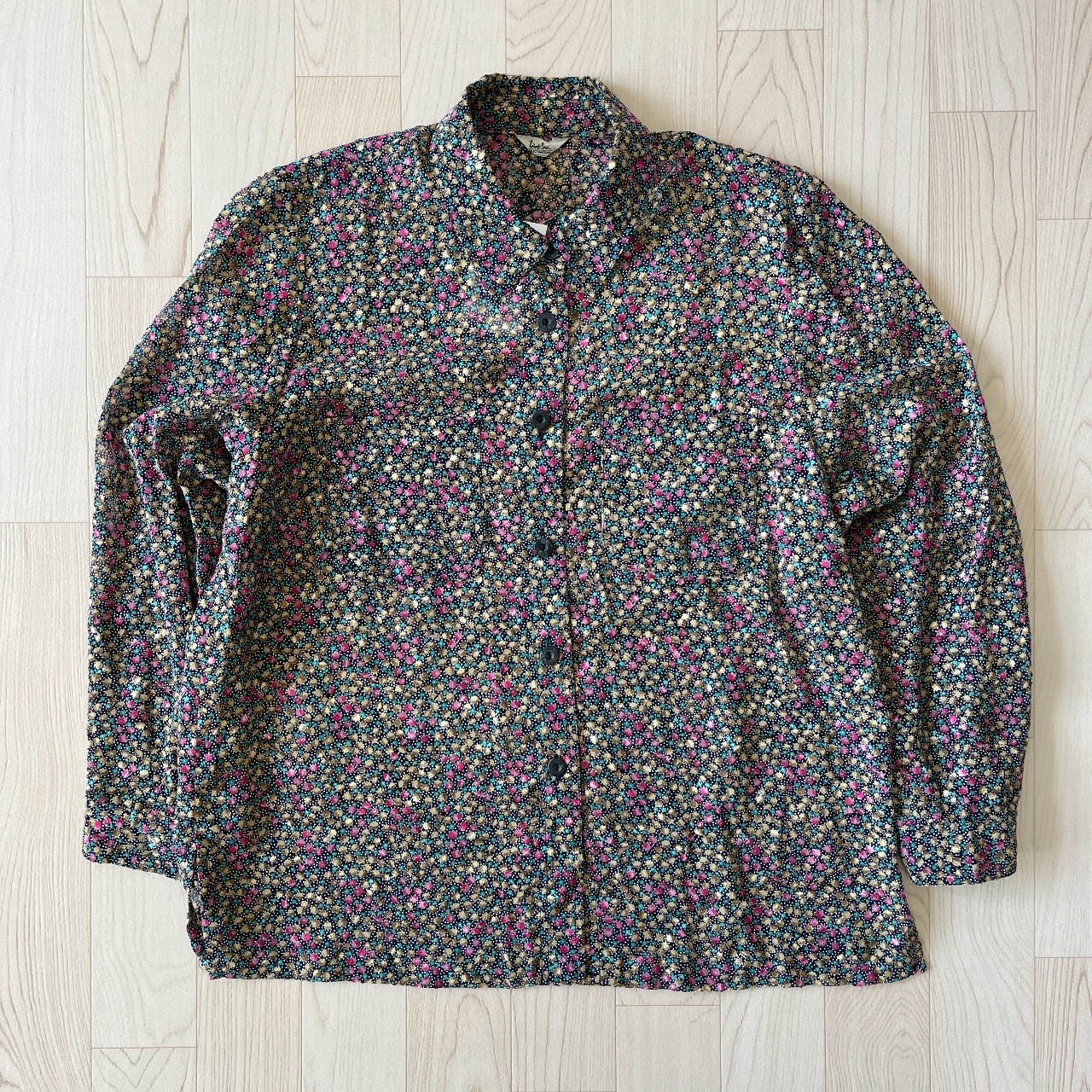 日本製彩色爆谷圖案古著上衣