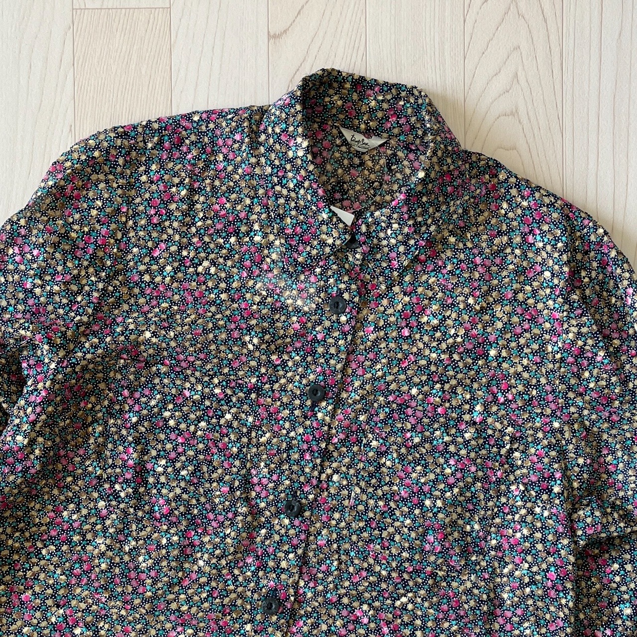 日本製彩色爆谷圖案古著上衣