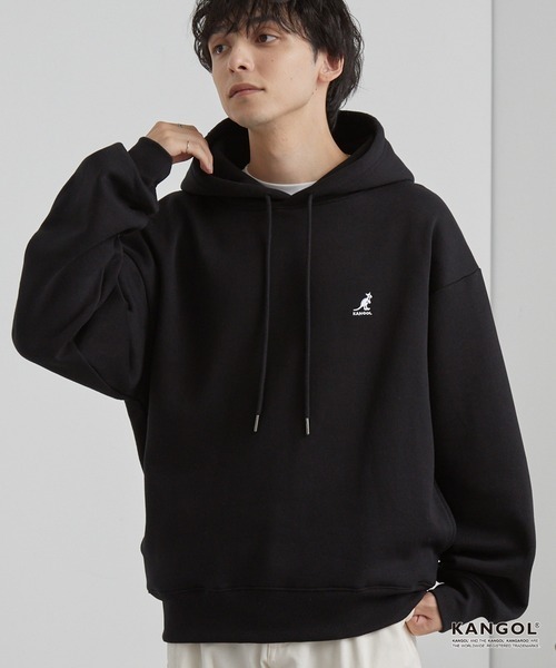 KANGOL 別注款 刺繡logo 口袋抓絨帽梯