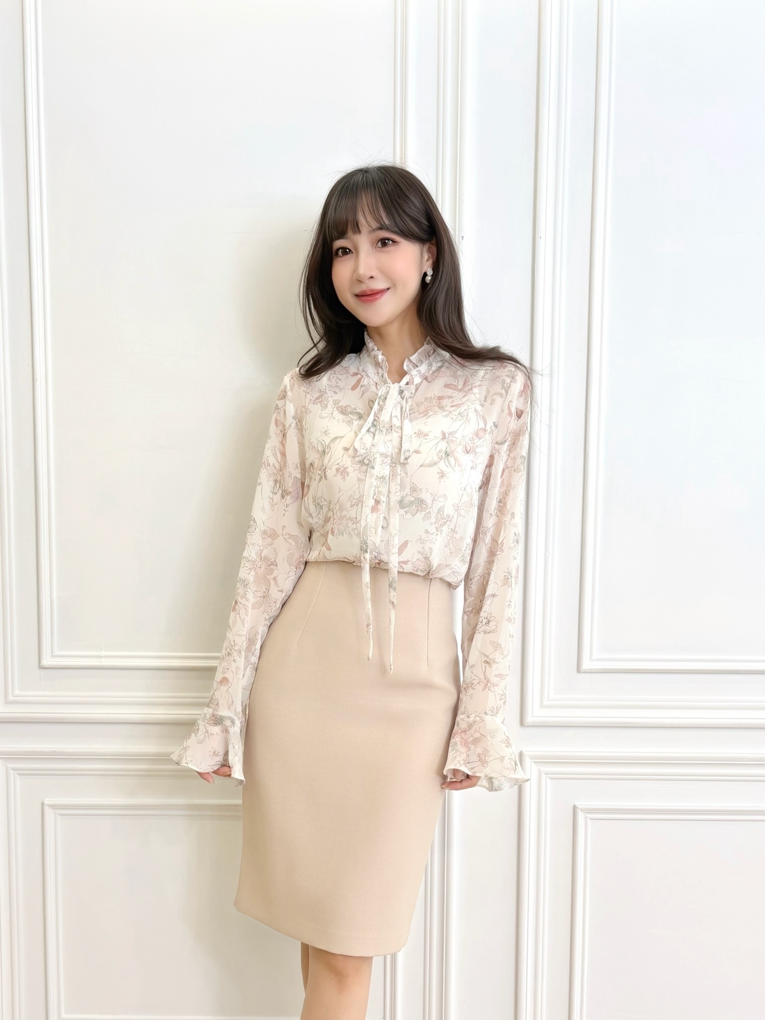 浪漫花園綁帶上衣