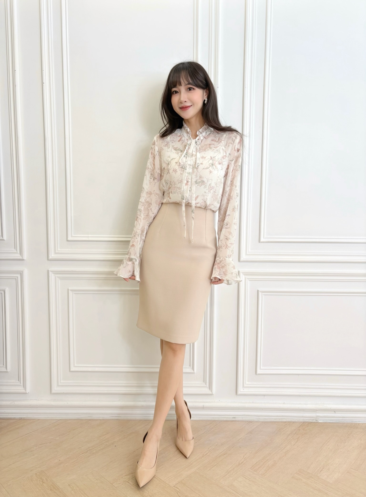 浪漫花園綁帶上衣