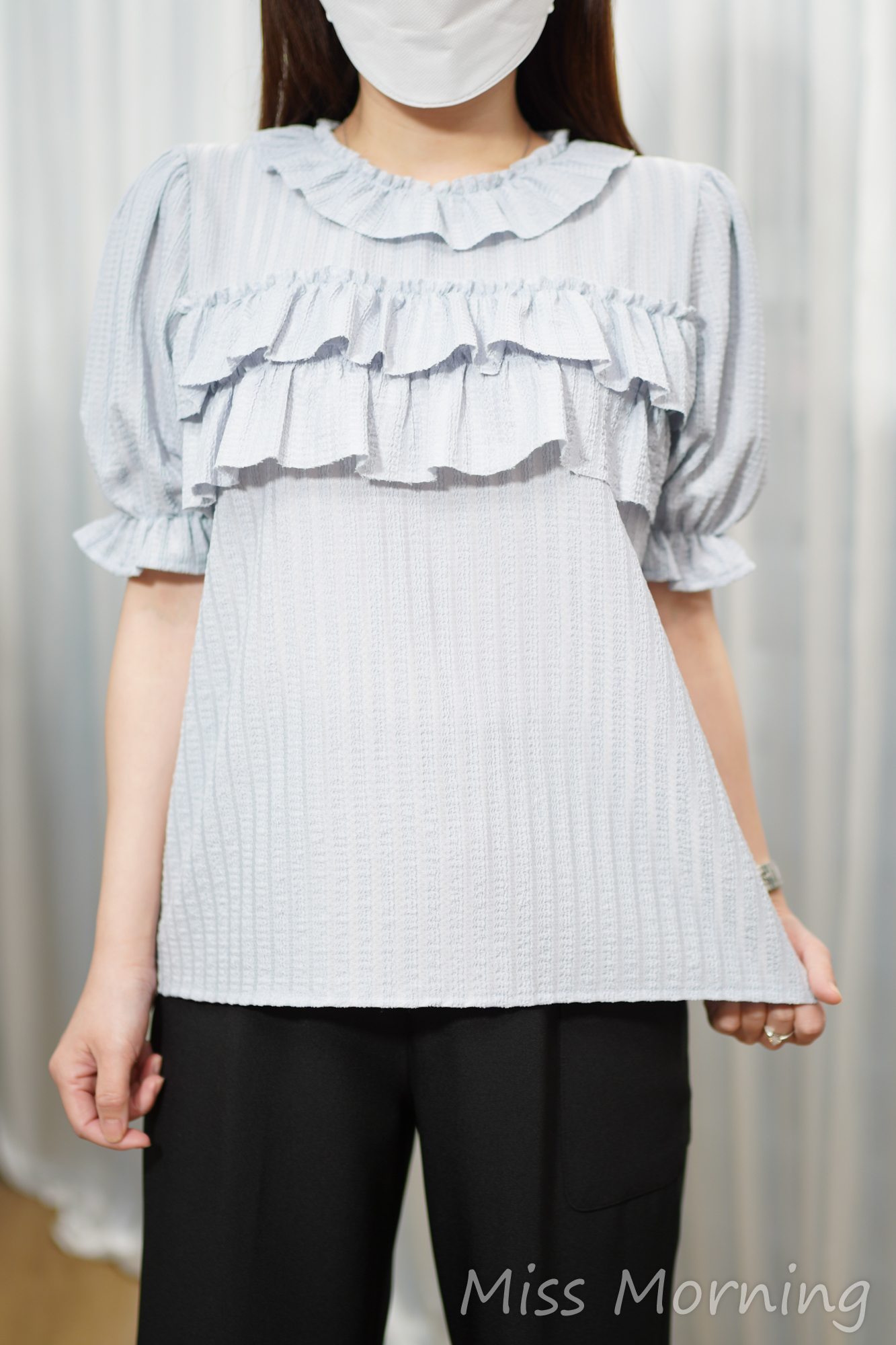 小荷邊簡約免燙上衣(15117)