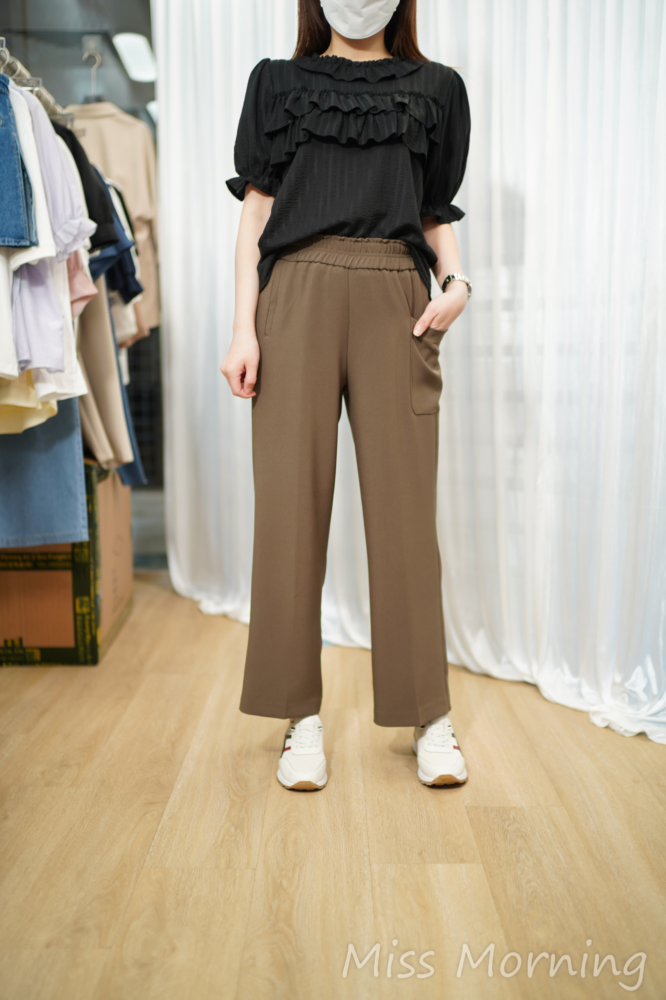 小荷邊簡約免燙上衣(15117)