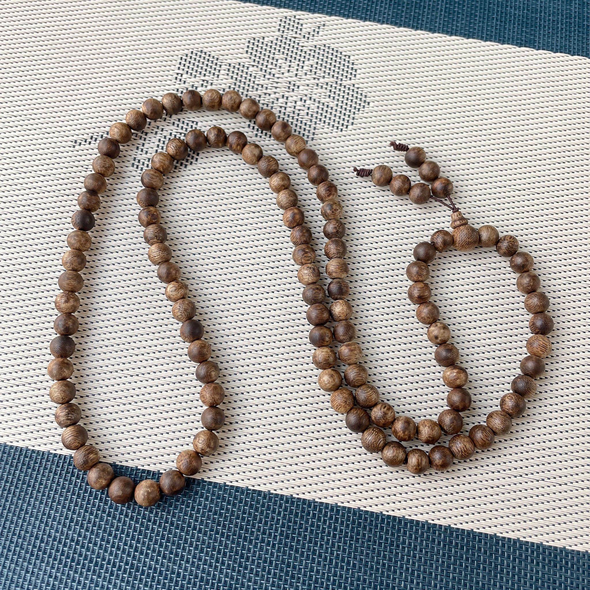 (AC1) 沉香長鏈圓珠8m+ (黑奇楠)- #沉香 #2303CX