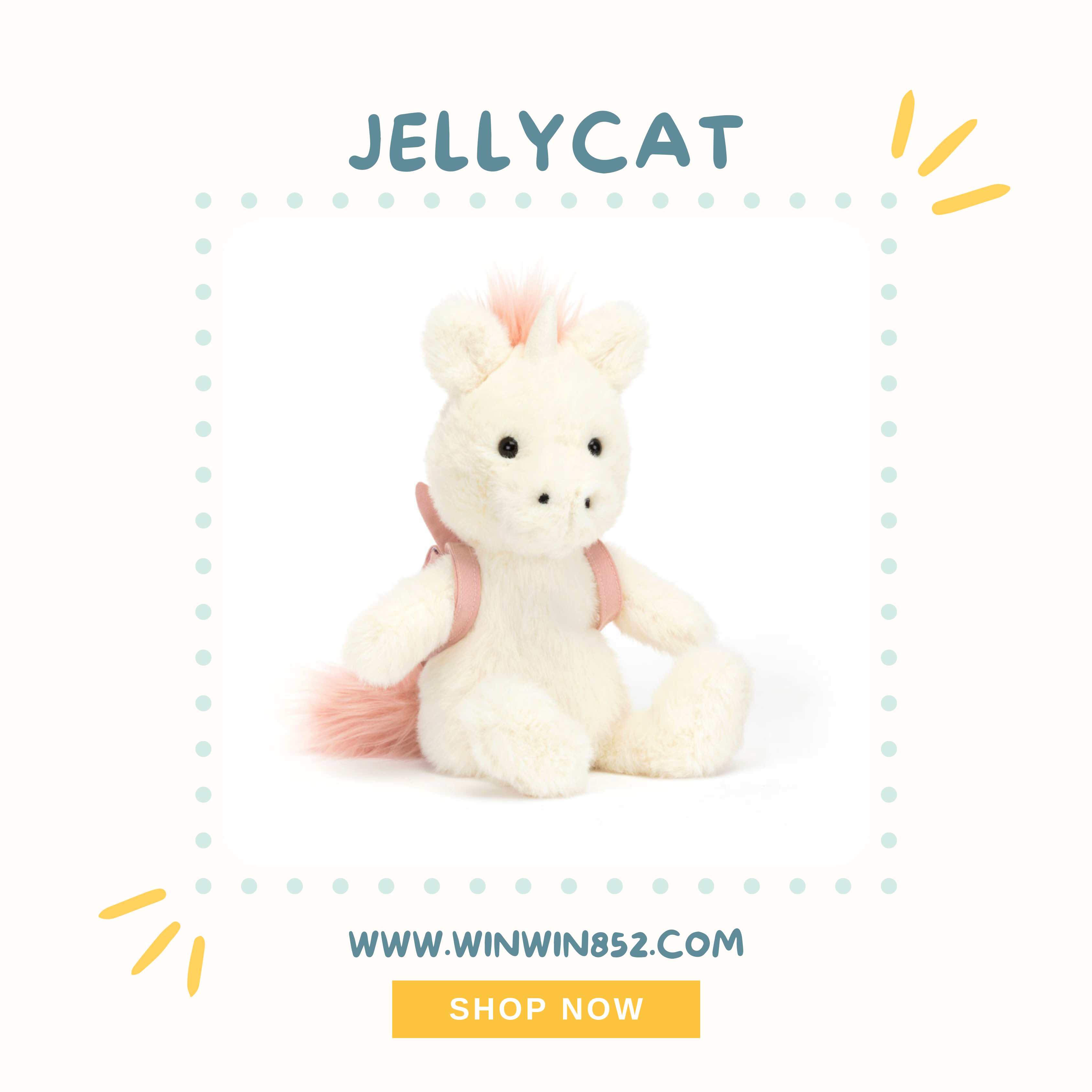 Jellycat Backpack Unicorn