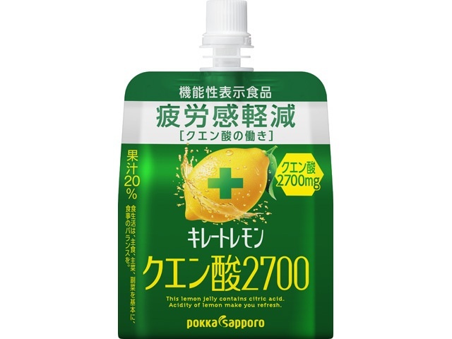 日本 POKKA SAPPORO 檸檬 果凍飲 消除疲勞款 165g 綠袋